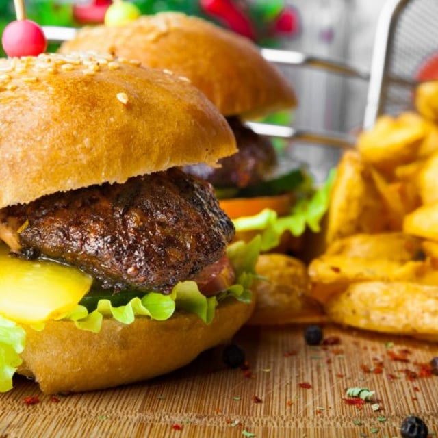 Mushroom Swiss Burger Dinner.