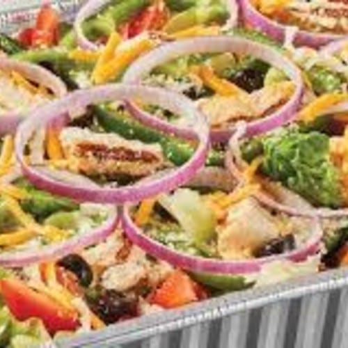 Grilled Chicken Kabob Salad.