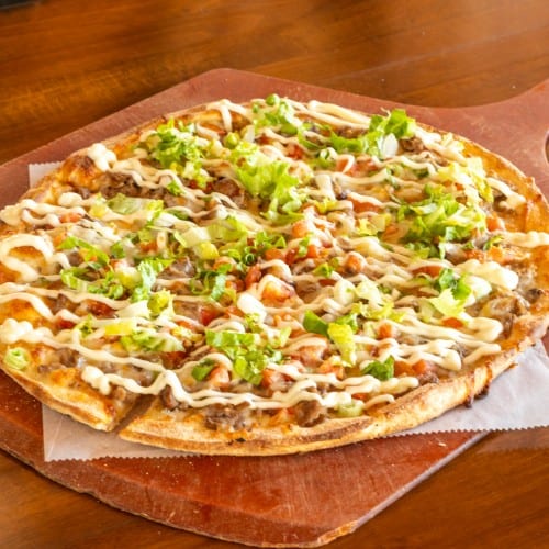 Shaved Steak Pizza.