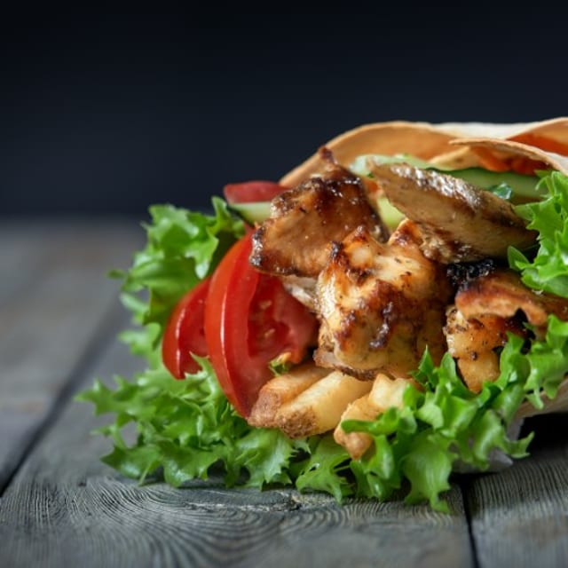 Grilled Chicken Caesar Wrap.