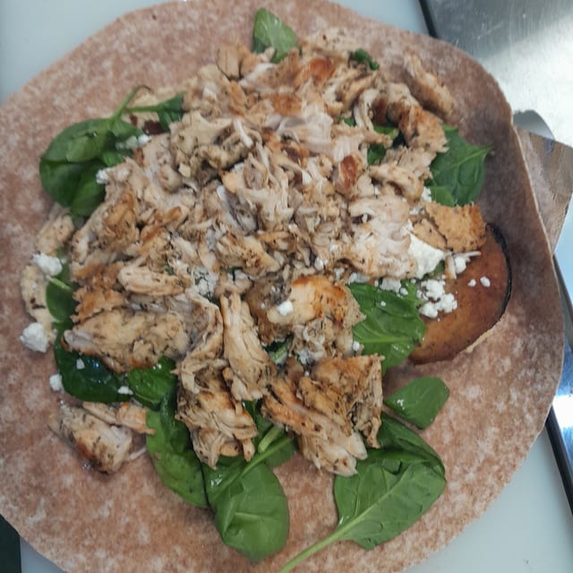 Grilled Chicken Melanzane Wrap.