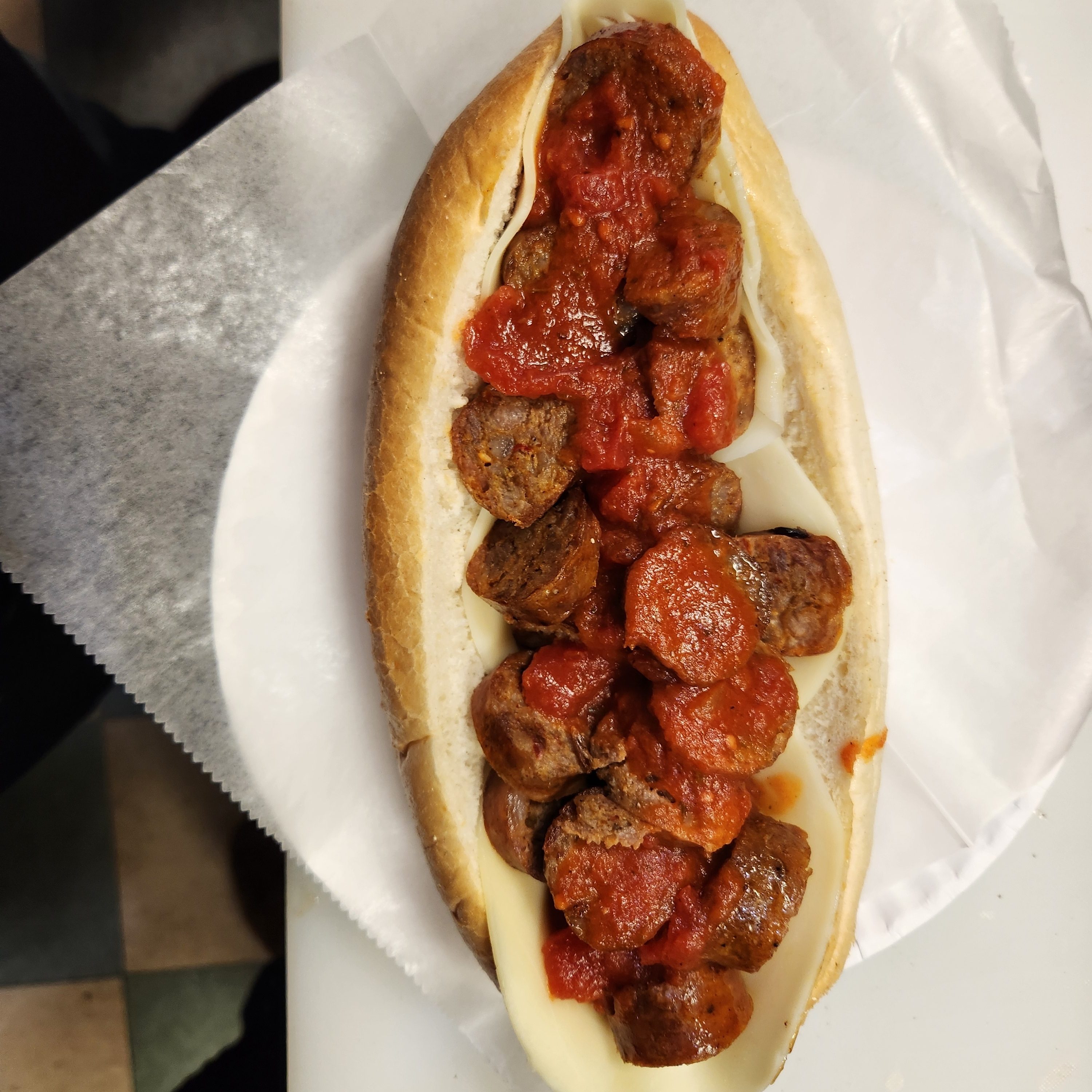 Sausage with Cheese Hot Sub (Small).