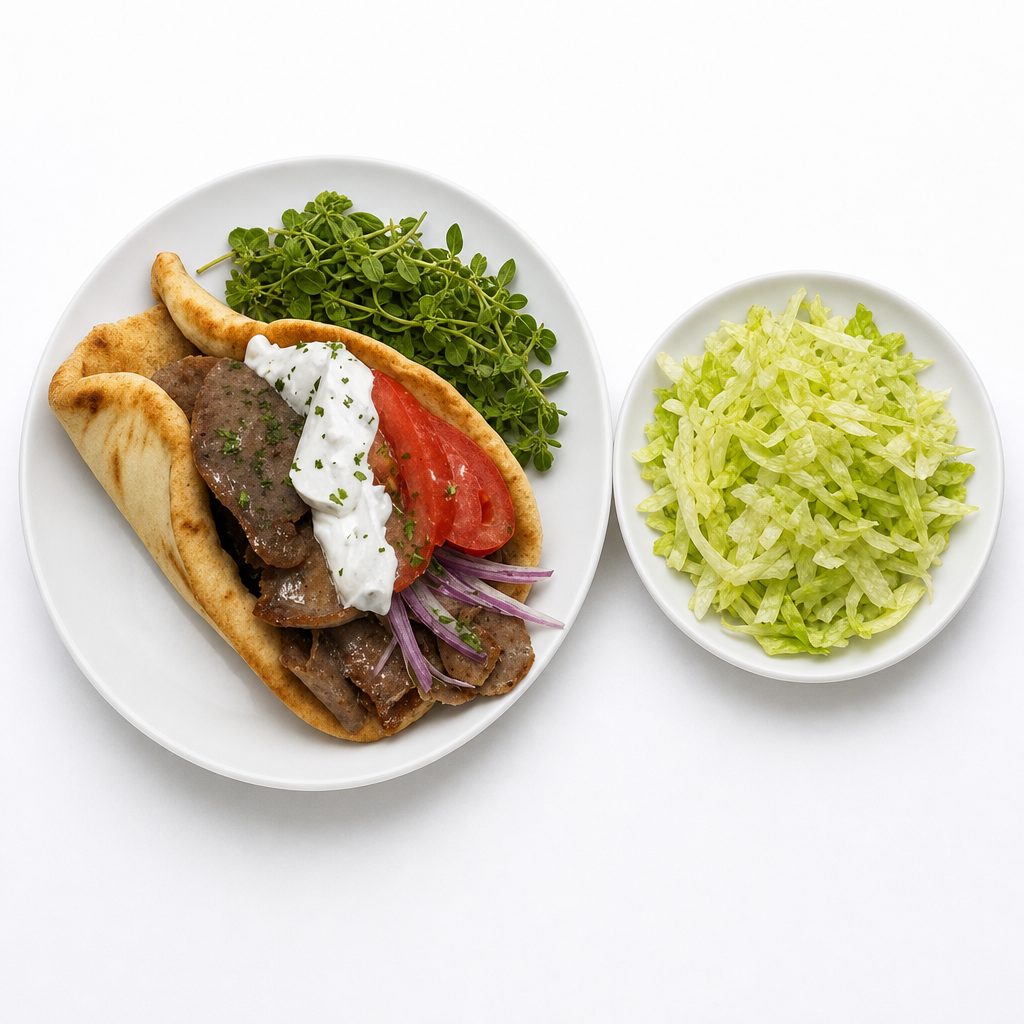 Steak Tip Gyro Dinner.