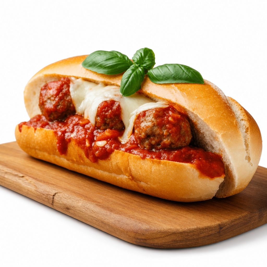 Meat Ball with Cheese Hot Sub (Small).