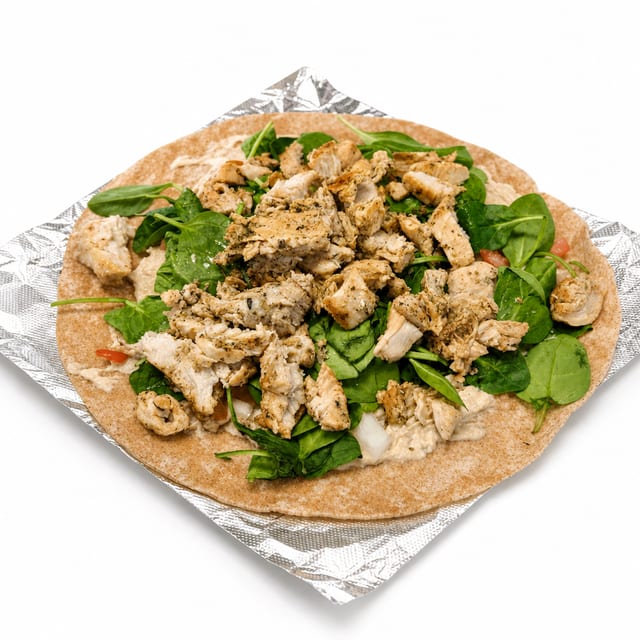 Chicken Hummus Wrap.