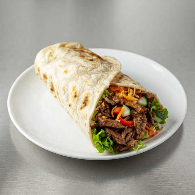 Steak Tip Caesar Wrap.