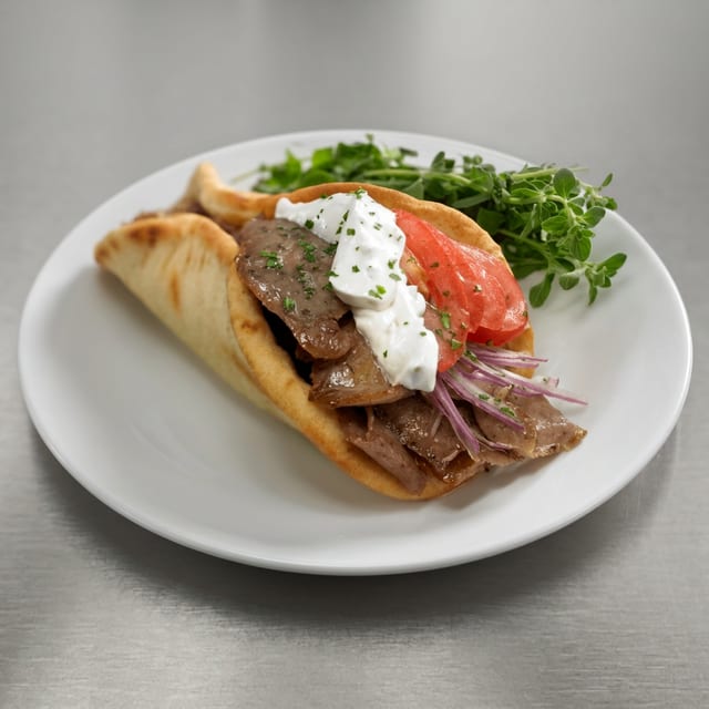 Steak Tip Gyro Dinner.