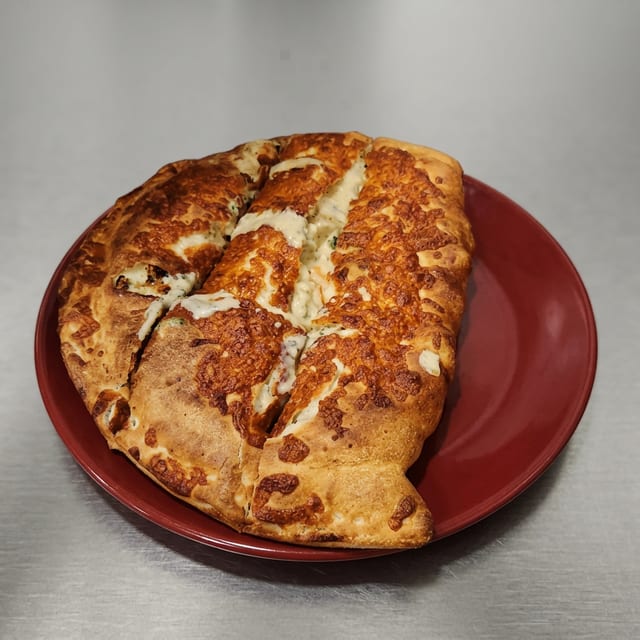 Chicken Broccoli Alfredo Calzone.