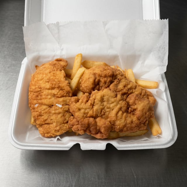 Kids Chicken Fingers and French Fries.